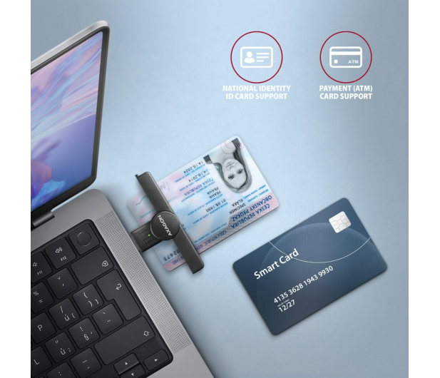 Axagon CRE-SMPA USB-A Smart card PocketReader czytnik - 1485440 - zdjęcie 5
